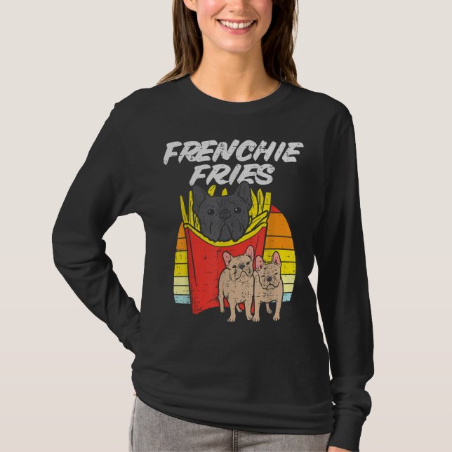 Camiseta Frenchie Fries Bulldog francés gracioso perro Masc (Anverso)
