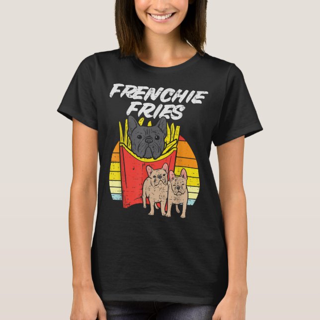 Camiseta Frenchie Fries Bulldog francés gracioso perro Masc (Anverso)