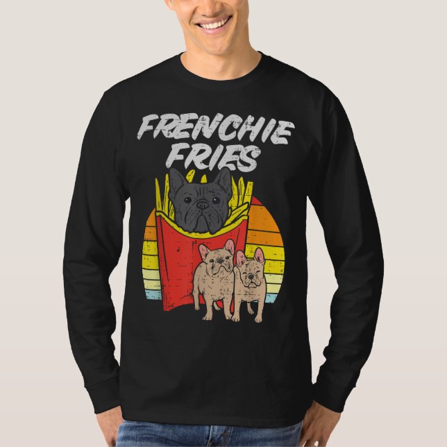 Camiseta Frenchie Fries Bulldog francés gracioso perro Masc (Anverso)