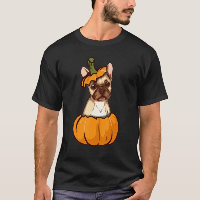 Camiseta Frenchie Funny French Bulldog in Pumpkin Thanksgiv (Anverso)
