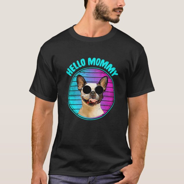 Camiseta Frenchie Gafas de sol Frenchie Mami - Mamá Frances (Anverso)