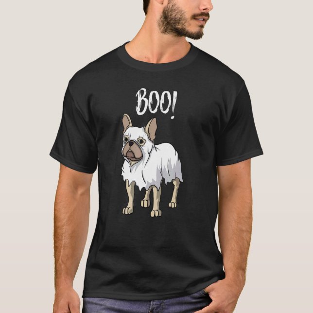 Camiseta Frenchie Ghost Costume Bulldog francés Halloween (Anverso)