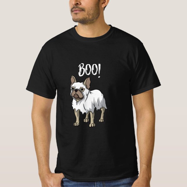 Camiseta Frenchie Ghost Costume Funny Bulldog Halloween (Anverso)