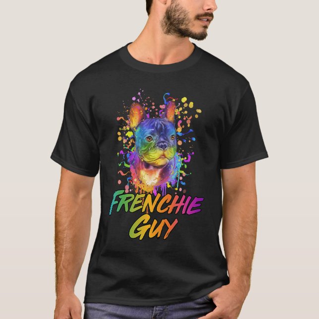 Camiseta Frenchie Guy Dog Dad Humor Fur Dad Bulldog francés (Anverso)