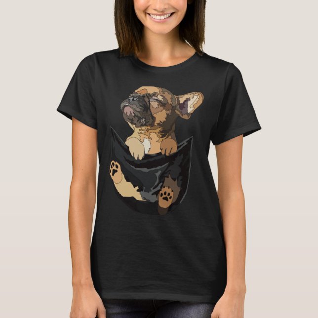 Camiseta Frenchie In Pocket French Bulldog Mom Dad Dog (Anverso)