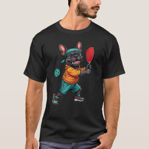 Camiseta Frenchie jugando a la pelota de baloncesto, gracio