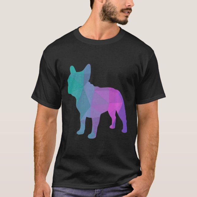Camiseta Frenchie Mens Bulldog francés Poly Design (Anverso)