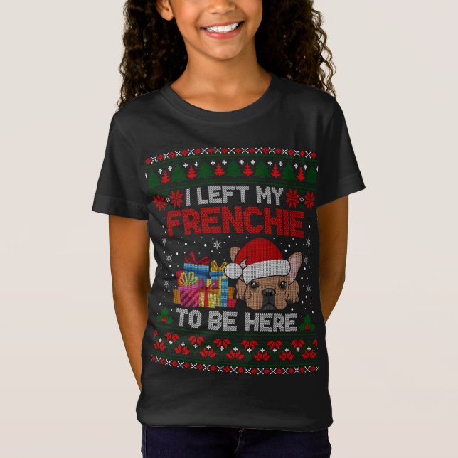 Camiseta Frenchie Navidades feos Divertidos Perro francés U (Anverso)