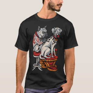 Camiseta Frenchie Pug Dalmatie Bulldog francés Tattoo Women