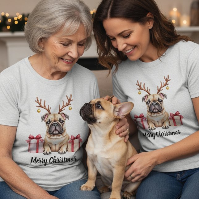 Camiseta Frenchie Reindeer (Subido por el creador)