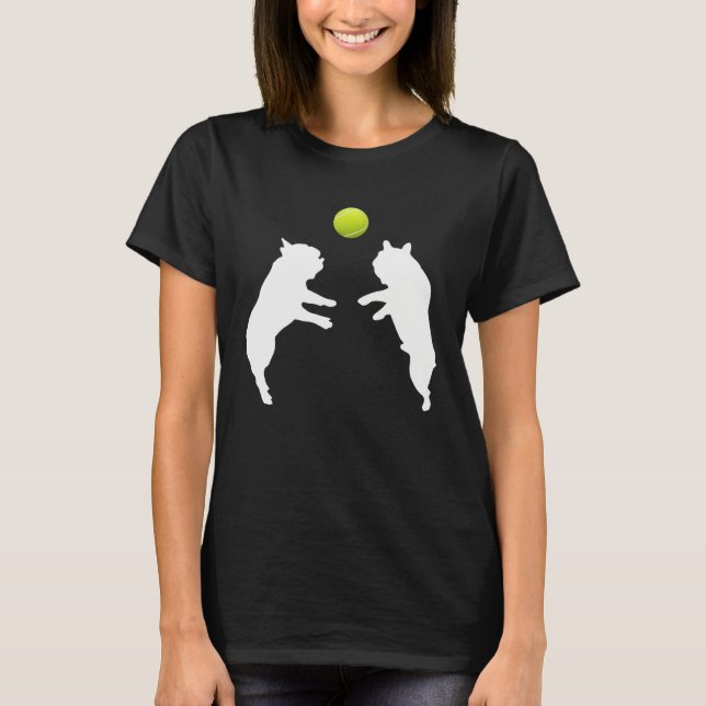Camiseta Frenchie Tennis French Bulldog Puppy Playing Ball (Anverso)