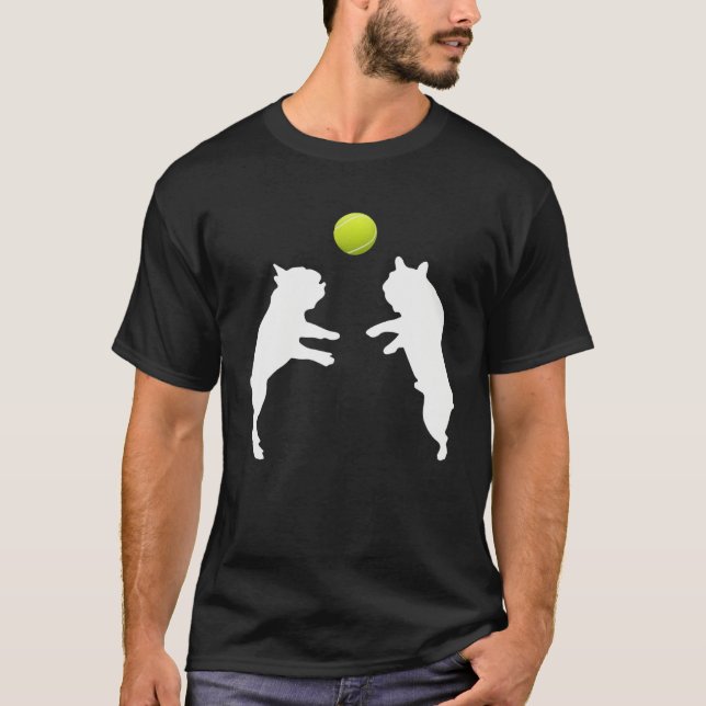 Camiseta Frenchie Tennis French Bulldog Puppy Playing Ball (Anverso)