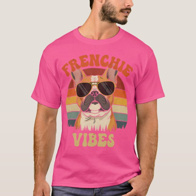 Camiseta Frenchie Vibes Retro French Bulldog friends (Anverso)