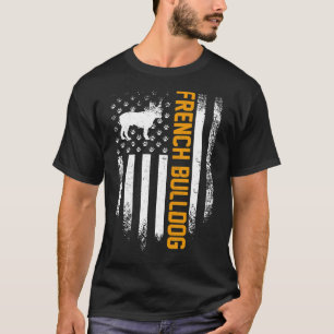 Camiseta Frenchie Vintage Bulldog Francés Bandera Estadouni