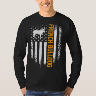 Camiseta Frenchie Vintage Bulldog Francés Bandera Estadouni