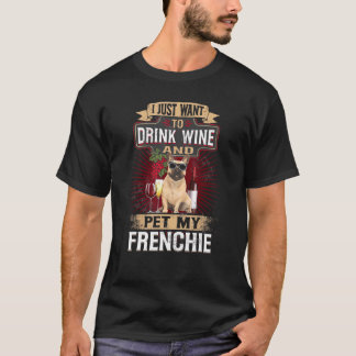 Camiseta Frenchie Wine Dog French Bulldog Christmas Idea