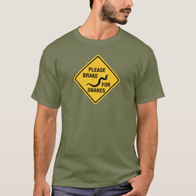 Camiseta Frene por favor para las serpientes, señal de (Anverso)