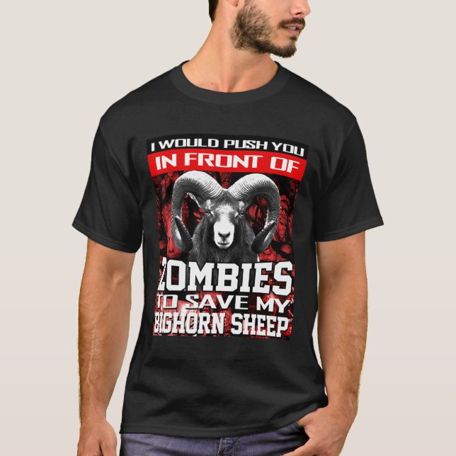 Camiseta Frente A Zombis Para Salvar A Mi Oveja De Bighorn (Anverso)