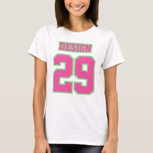 Camiseta FRENTE BLANCO ROSA GREEN Mujeres algodón básico TS