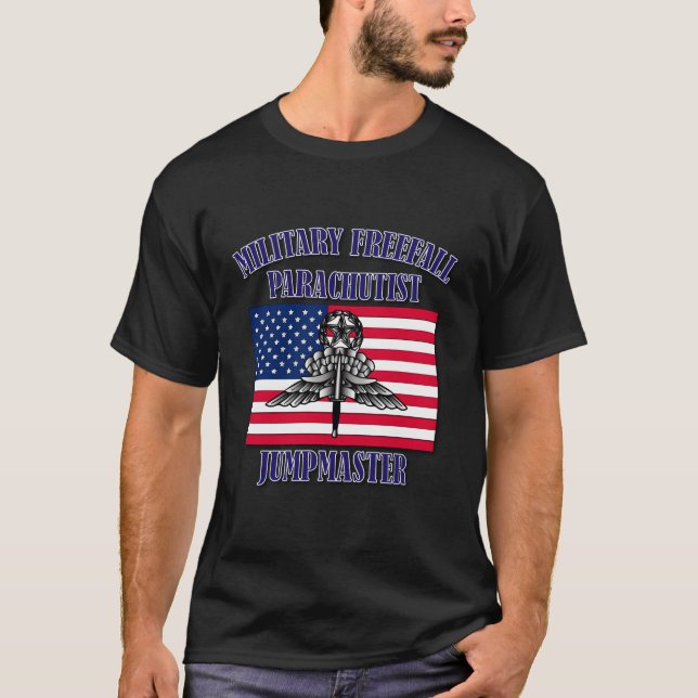 Camiseta Frente de Jumpmaster de Paracaidismo Libre Militar (Anverso)