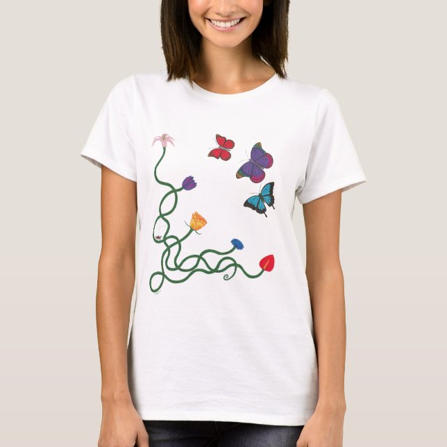 Camiseta Frente de las flores y de las mariposas (Anverso)