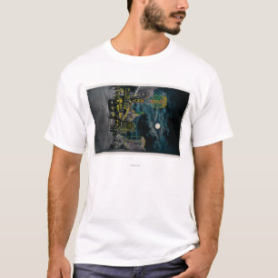 Camiseta Frente de océano en la noche, parque del océano