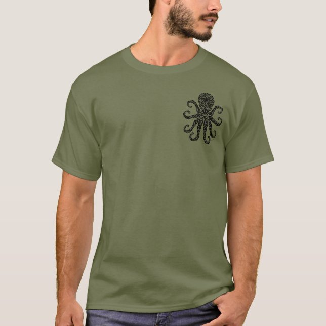 Camiseta Frente de pulpo tribal/espalda (Anverso)