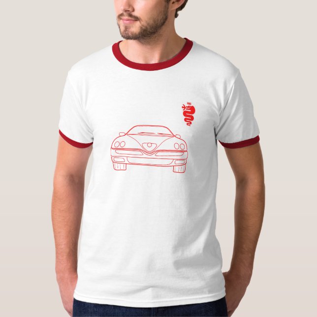 Camiseta Frente del esquema de la araña de Alfa Romeo 916 (Anverso)