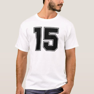 Camiseta Frente del número 15 e impresión de la parte