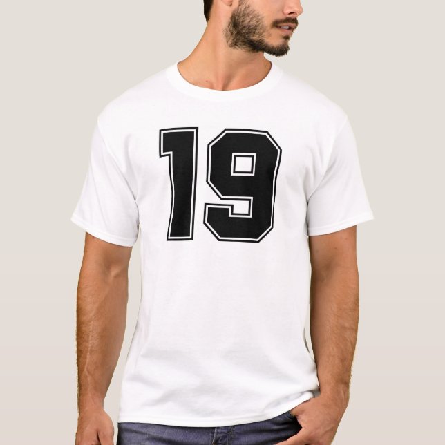 Camiseta Frente del número 19 e impresión de la parte (Anverso)