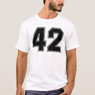Camiseta Frente del número 42 e impresión de la parte