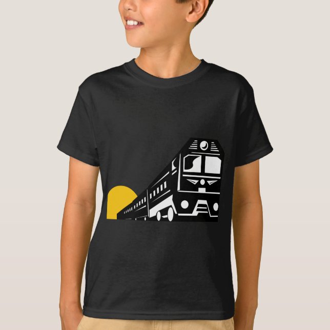 Camiseta Frente diesel del tren retro (Anverso)