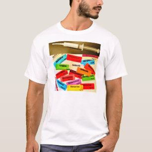 Camiseta Frente y parte posterior - drogas y etiquetas
