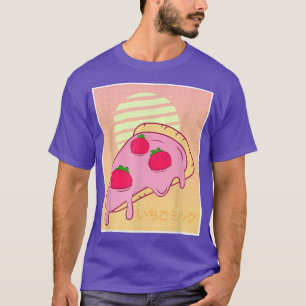 Camiseta Fresa batida batida pizza retro vaporwave