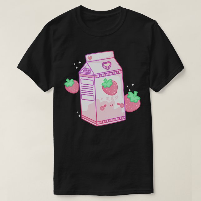 Camiseta Fresa batida Shake Kawaii (Diseño del anverso)
