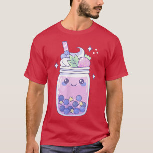 Camiseta Fresa Burbuja Leche Té Boba Cute Kawaii Aesthe