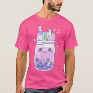 Camiseta Fresa Burbuja Leche Té Boba Cute Kawaii Aesthe