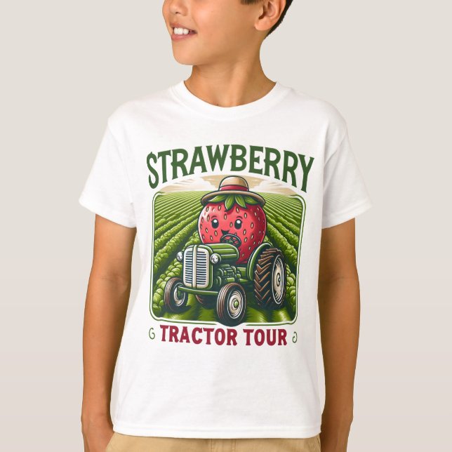 Camiseta Fresa Campos Tractor Tour Cultivo (Anverso)