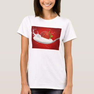 Camiseta Fresa con salpicadura de leche