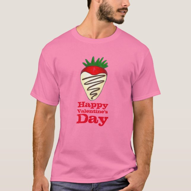 Camiseta Fresa cubierta de chocolate el día de San Valentín (Anverso)