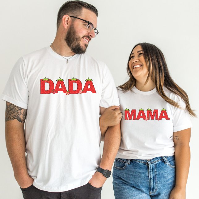 Camiseta Fresa Dada Bebé Primer cumpleaños Tema de fresa (Subido por el creador)