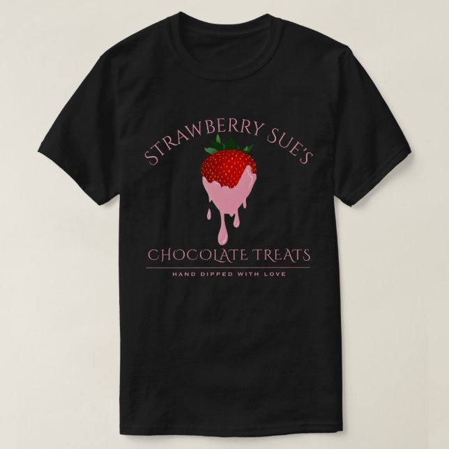 Camiseta fresa de chocolate rosa T-Shirt (Diseño del anverso)