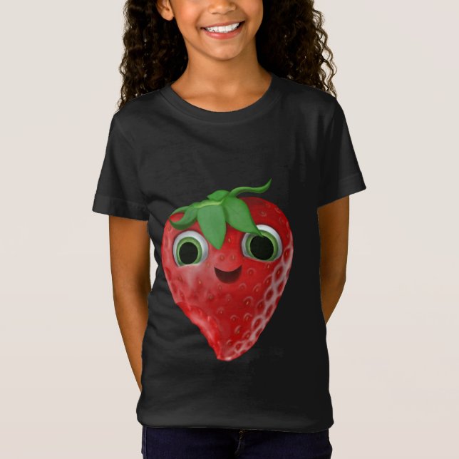 Camiseta Fresa de frutos de cáscara con amargo sonriente (Anverso)