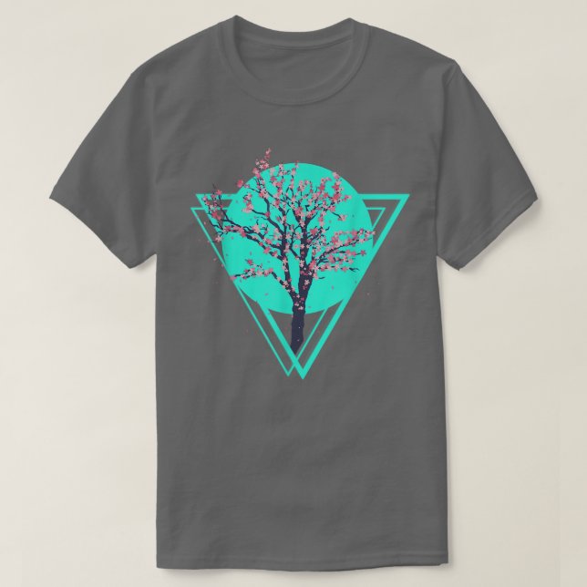 Camiseta Fresa de vaporwave de flor sakura japonesa (Diseño del anverso)
