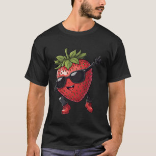 Camiseta Fresa Divertida Haciendo Dab para Niños Amante de