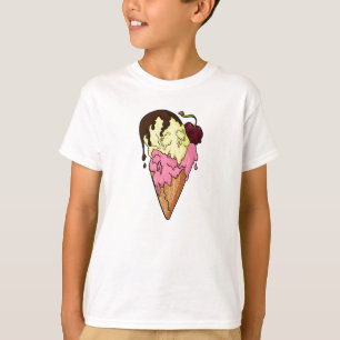 Camiseta Fresa dulce mortal y helado de cráneo bananero