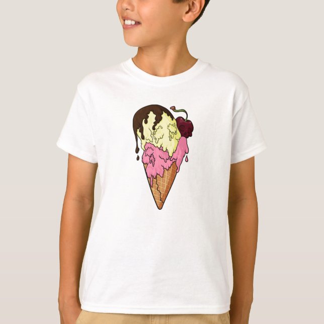 Camiseta Fresa dulce mortal y helado de cráneo bananero (Anverso)