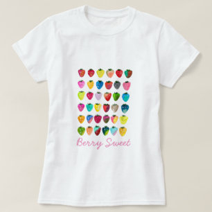Camiseta Fresa dulzura linda fruta acuarela