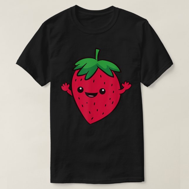 Camiseta Fresa Feliz Fruto Amor Fresas (Diseño del anverso)
