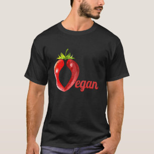 Camiseta Fresa Formando La Letra V Para Vegan
